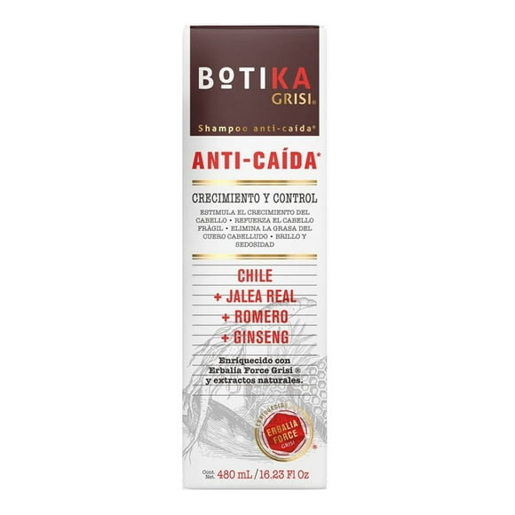 Shampoo Botika Grisi chile anti caída crecimiento y control 480 ml