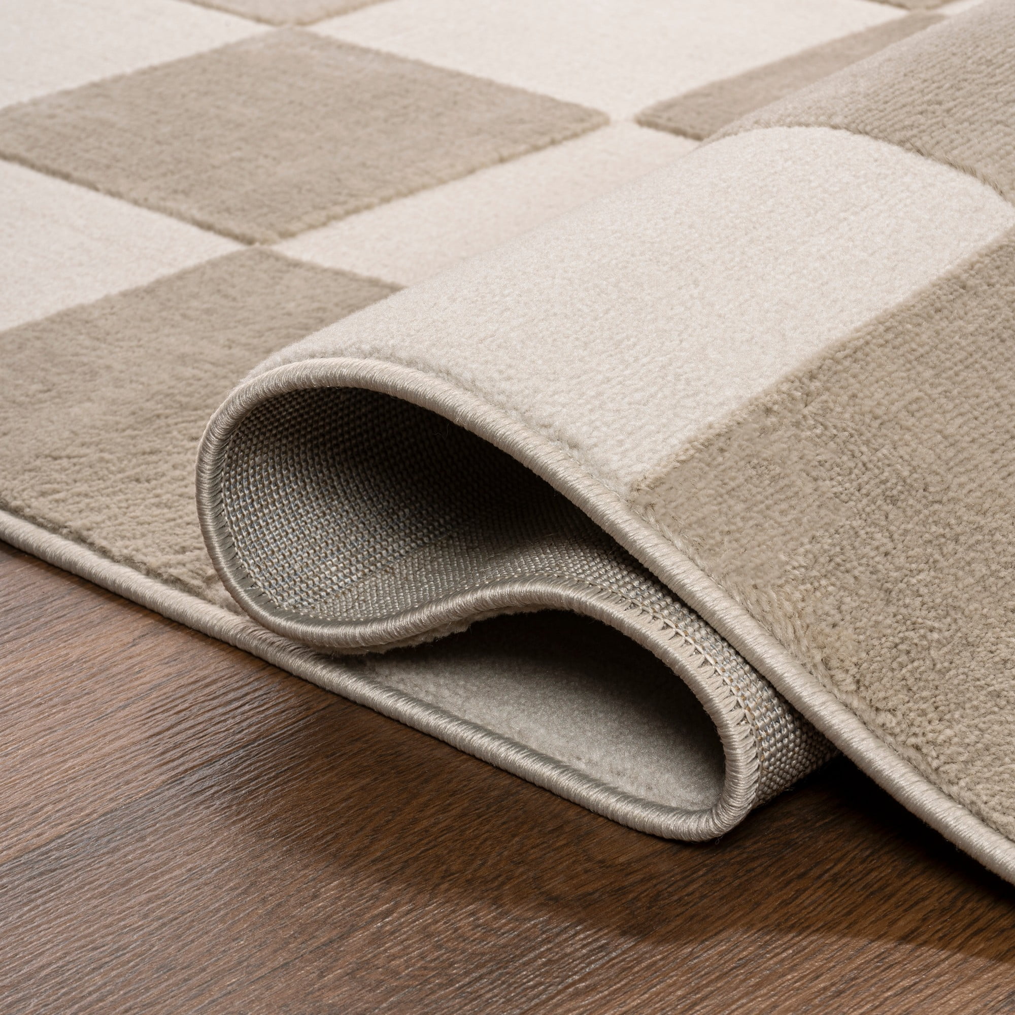 JONATHAN Y SANDSTONE 5 x 8 Area Rug, Thea Geometric Checkerboard - Beige/Cream, SND103A-5