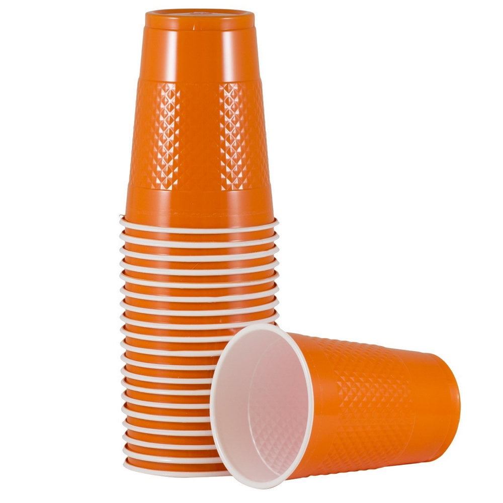 JAM Paper Plastic Party Cups, Orange, 16oz, 20/Pack