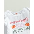 thumbnail image 5 of Cenuakty Baby Girl Fall Outfits Long Sleeve Romper + Ribbed Bell Bottoms + Headband Set Halloween Clothes, 5 of 8