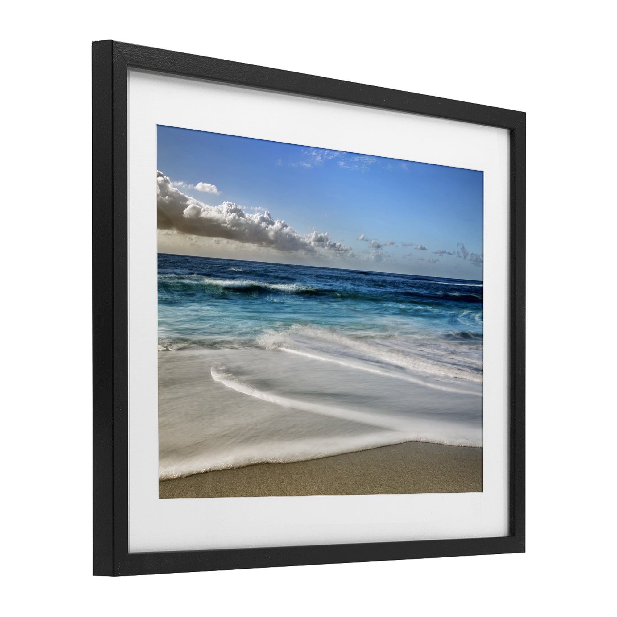 Stupell Industries Morning Foam on Shore Black Framed Print Under Glass, design by Superstock
