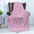 thumbnail image 4 of Animal Soft Flannel Fleece Throw Blanket, Kids Girls Design Pattern with Happy Baby Animals Joyful Fun Playing Dots, Cozy Plush for Indoor and Outdoor Use, 50" x 60", Pink Baby Blue, by Ambesonne, 4 of 5