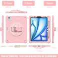 thumbnail image 2 of for iPad Air 11" 2025/2024 Case, Durable Protection Case with Rotate Stand, Portable Hand Strap & Shoulder Strap Pencil Holder, Case for iPad Pro 11" 2022/2021/2020/2018/iPad Air 5th/4th, Pink, 2 of 18