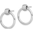 thumbnail image 2 of Sterling Silver Rhodium-Plated Polished Cz Large Post Dangle Earrings Made In Italy qe15329, 2 of 5