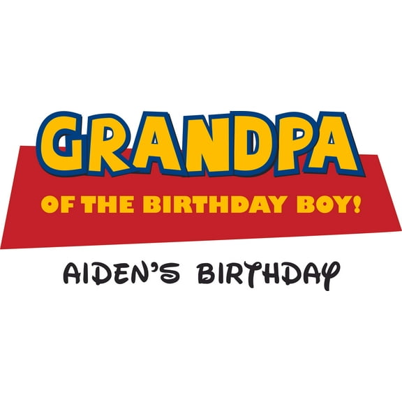 Grandpa Of The Birthday Logo Princess Queen Sweet Dreams Bedtime Unicorn Lovely Dear Dream Holiday Gift Decorating Ideas Girl Boy Bedroom Wall Decal Sticker - Size: 16 Inch x 16 Inch