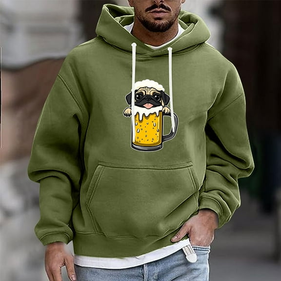 JUSLIO Mens Sweatshirt Hooded Graphic Hoodies Long Sleeve Pullover Drawstring Everyday Sweatshirts