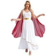 thumbnail image 3 of Zaldita Womens Greek God Roman Queen Dress Up Chiffon Cape Maxi Dress Toga Gowns Halloween Party Burgundy 3XL, 3 of 7