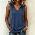 thumbnail image 7 of Qiopertar Womens Tank Tops Hooded V Neck Sleeveless Casual Loose Flowy Lightweight Soft Summer Tops, Navy L, 7 of 7