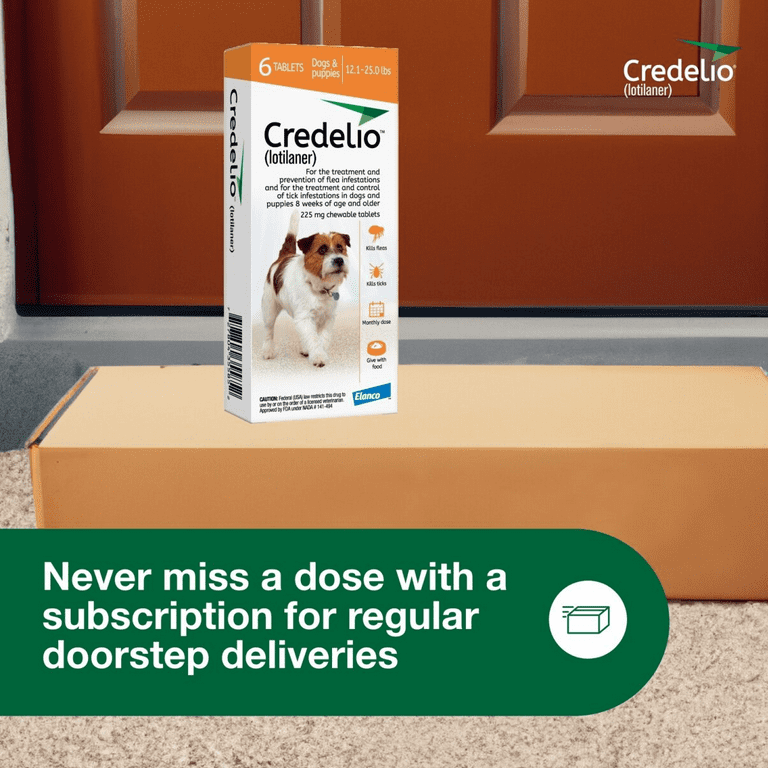 Credelio Chewable Tablet for Dogs 12.1 25 lbs Orange Box Walmart