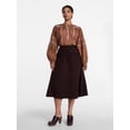 thumbnail image 2 of Scenario Women's and Women's Plus Tie Waist Midi Skirt, Sizes XS-4X, 2 of 6