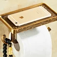 thumbnail image 2 of Antique Brass Toilet Paper Holder Bathroom Mobile Tssue Roll Storage Rack Accessory, 2 of 6
