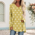 thumbnail image 2 of Hauts à Manches Longues pour Femmes à Pois 2026 Mode Col en V Confortable Coupe Décontractée T-Shirt, 2 of 2