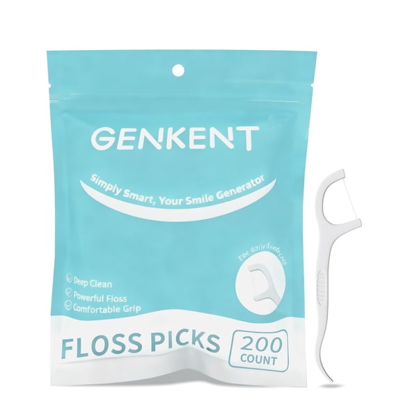 GENKENT Dental Floss Picks for Adult & Kids, 200 Count Flossing Picks Toothpick Flosse for Teeth Clean & Gum Health