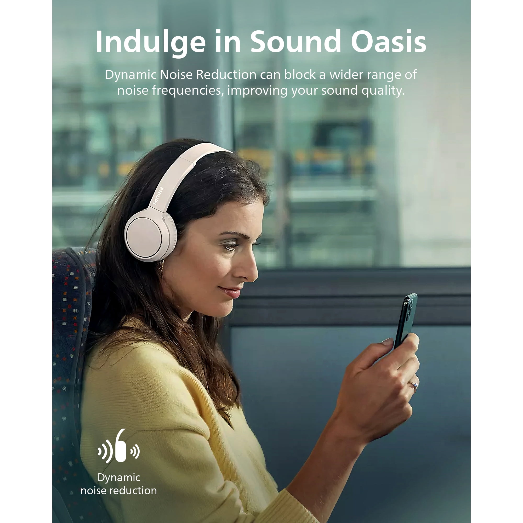 Philips H4205 on-Ear Wireless Headphones with 32mm Drivers and BASS Boost on-Demand, Red