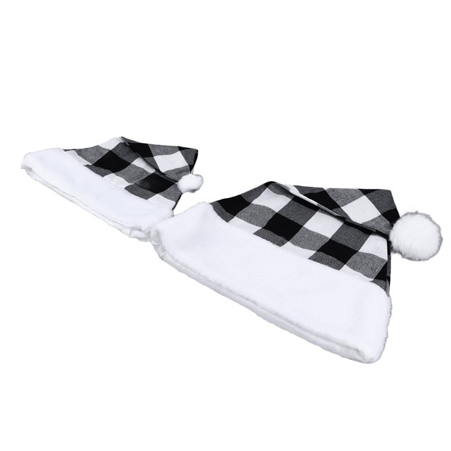 Gorro navideño de fieltro gorro navideño a cuadros en blanco y negro cálido y cómodo para adultos y niños ANGGREK Otros