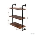 thumbnail image 6 of Industrial Farmhouse Pipe Shelves 3 Tier + 2 Tier Wall Mounted Display Shelves with Hooks for Kitchen, Bedroom, Living Room, and Office, 6 of 11