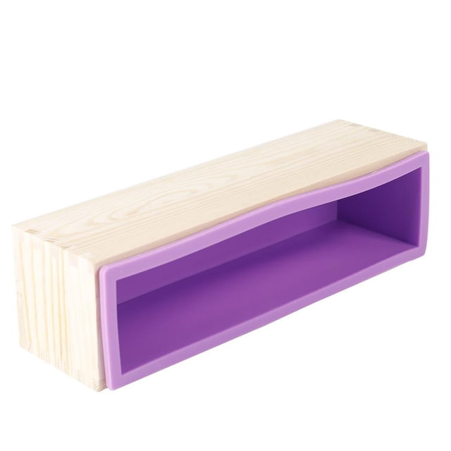 900 ML Moldes de Silicona para Hornear, Molde de Jabón, Molde de Silicona para Tartas con Caja de Madera, Herramienta de Bricolaje para Hornear Tartas, Chocolates, Jabón Casero(Púrpura) Ecomeon no