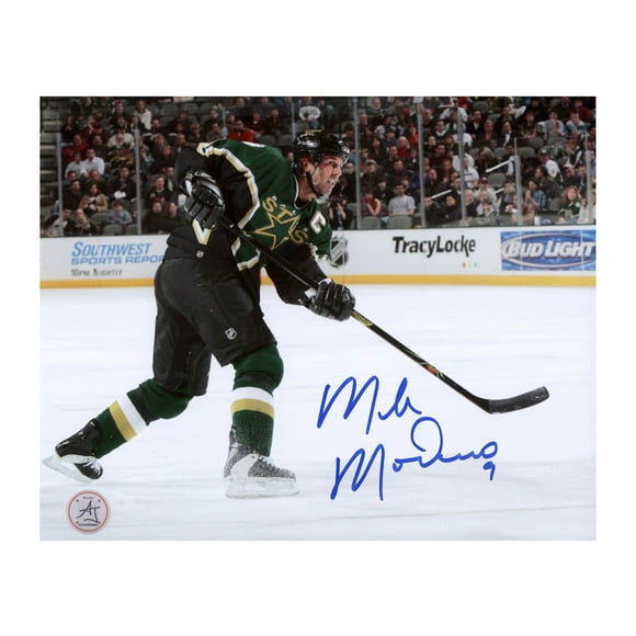 Photo 8x10 Mike Modano Capitaine des Étoiles de Dallas Autographié