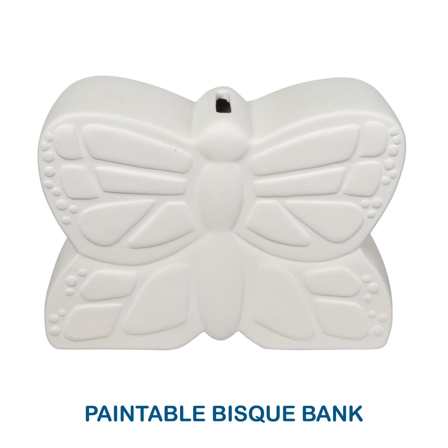 (3 pack) Hello Hobby Ceramic Paintable Bank Butterfly Figurine, 6" x 4.25" x 2.5" White Craft Base, New