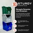 thumbnail image 5 of Sturdy Essentials Multi Recycling System with Three 6 Gallon Stackable Bins, 3 Pack, Blue/Grey/Green, 5 of 8