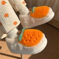 thumbnail image 4 of lnmuld Kids Slippers Girls Winter Slippers Soft Sole Non Indoor Cozy Home Comfort Cute Orange Design Warm Slippers for Teen Girls Slippers for Kids Size:, 4 of 7