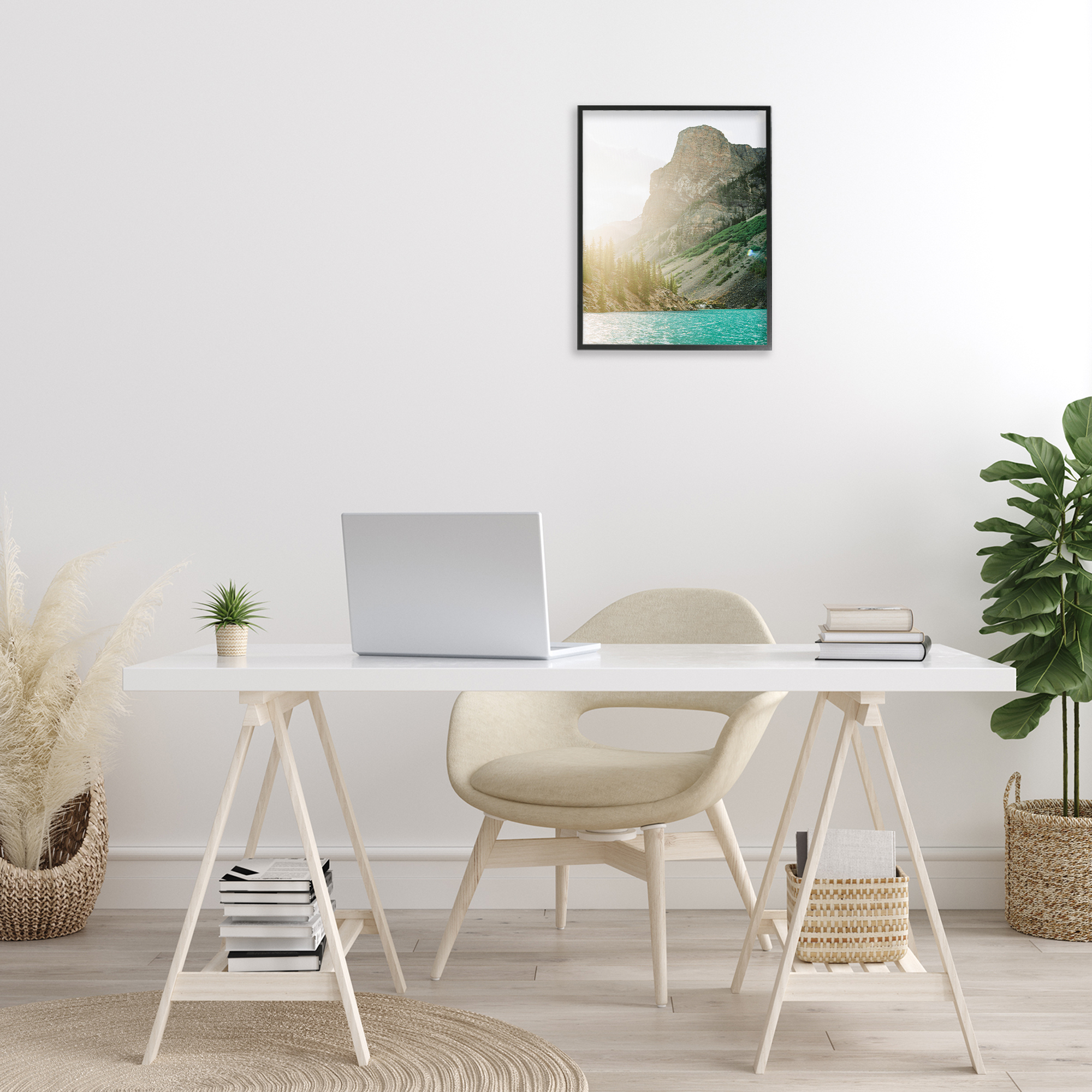 Stupell Industries Sunlit Hills Peak Landscape Photography Black Framed Art Print Wall Art, 16 x 20