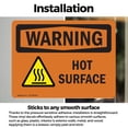 thumbnail image 3 of (2 Pack) Hot Surface With Symbol OSHA Warning Sign 7 Inch X 5 Inch Vinyl Label Decal Sticker Weather Resistant, UV Protected for Workplace, Business, and Construction Site, Made in the, 3 of 7