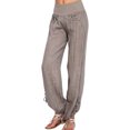 thumbnail image 1 of Qarigey Pantalones de lino sueltos casuales para mujer Pantalones de yoga deportivos de color sólido Prendas para la parte inferior del cuerpo, 1 of 5