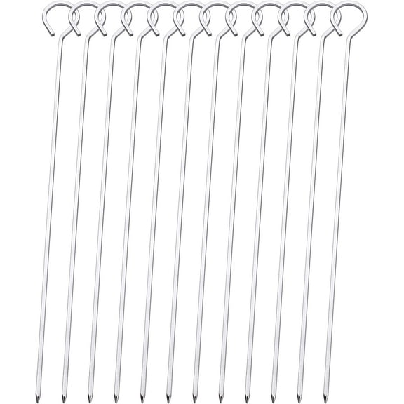10 inch Barbecue Skewers, Metal BBQ Sticks,12Pack Stainless Steel Square Skewer,Kebob,Kabob Sets for Grill Outings Cooking by HONSHEN