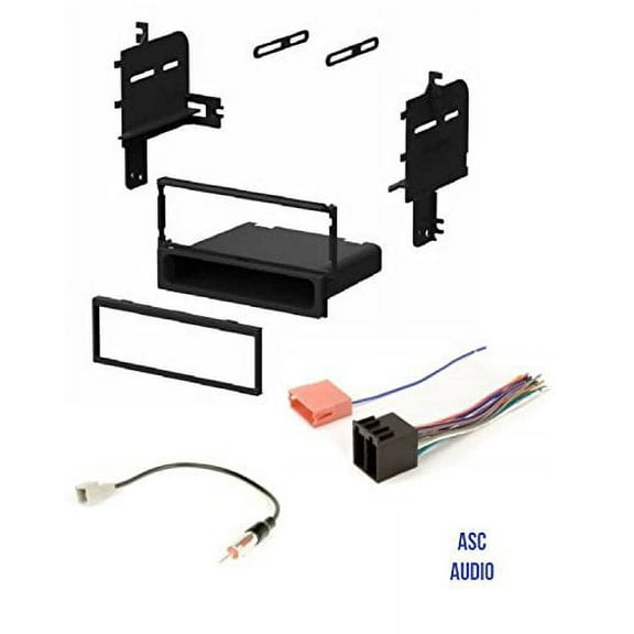ASC Car Stereo Radio Install Dash Kit, Wire Harness, and Antenna Adapter for installing an Aftermarket Single Din Radio for 2009 2010 2011 Hyundai Accent , 2009 - 2011 Kia Rio / Rio 5