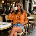 thumbnail image 5 of Womens Casual Rompers Summer Short Sleeve Polo V Neck Button Down Loose Fit Short Jumpsuits with Pockets, 5 of 5