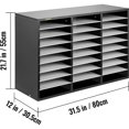 VEVOR Wood Literature Organizer, 27 Compartments, Adjustable Shelves
