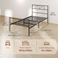 thumbnail image 3 of HOMCOM Twin Bed Frame Metal Platform Bed Frame with Headboard Steel Slat, 3 of 10