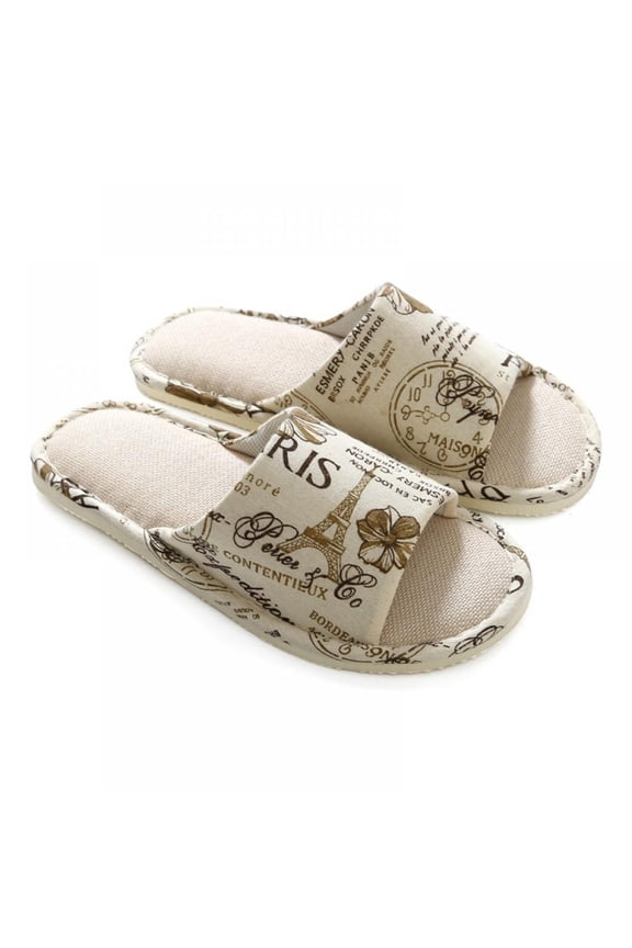 Women and Men's Comfortable Casual Cotton Flax Slipper Indoor Use