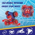 thumbnail image 4 of Jada Marvel Spider-Man 5-Wheel RC Stunt Car with Light-Up Effects and 360° Rotation, 4 of 17