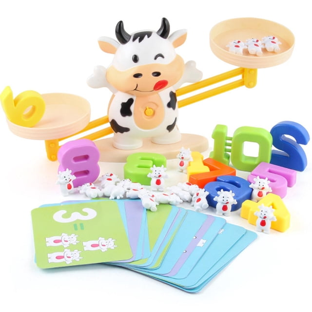 Equilibrio De Vaca, Juguetes Para Contar, Juegos De Matemáticas, Juego De Equilibrio, Aprendizaje Temprano, Peso, Niños, Juguetes De Inteligencia sonducket BA000994-00