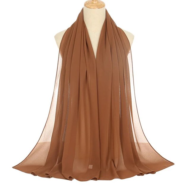 Hijab musulmán de gasa para mujer, bufanda de Color sólido para la cabeza, 70x180cm