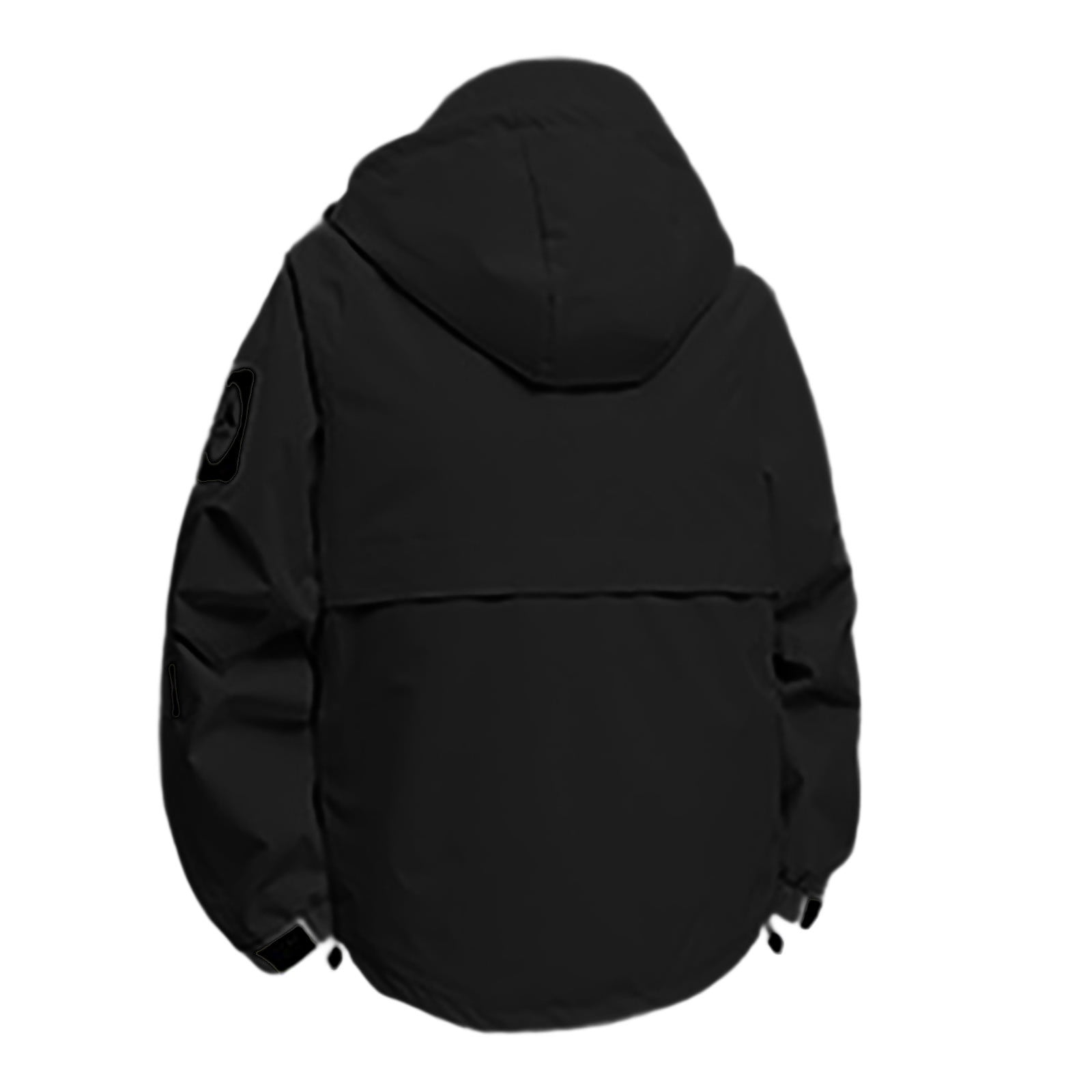 Sentmoon Mens Coat Solid Color Long Sleeve Hooded Neck Snow Jacket Men Oversized Zipper Windbreaker Waterproof Mens Fall Clothing with Pockets Winter Trendy for Travel and Hiking Black M