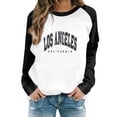 thumbnail image 2 of TAIAOJING Women Long Sleeve Shirts Hoodless Letters Sweatshirt Casual Fall Long Sleeve Sweatshirt Button Down Top Lightweight Blouse, 2 of 8