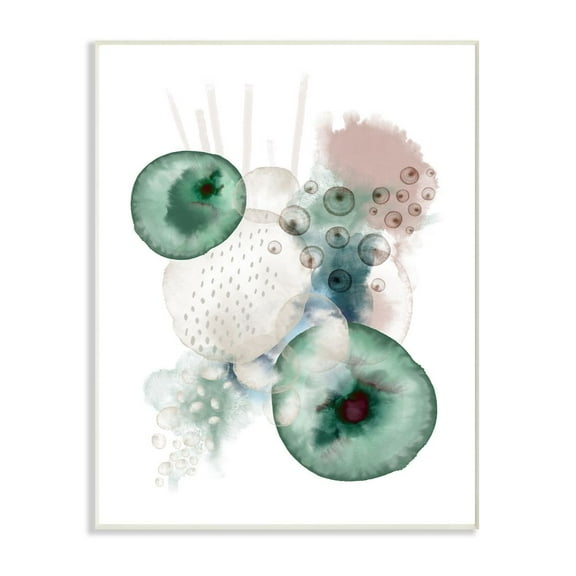 Stupell Industries Abstract Ocean Geometry Watercolor Green Blue Design Wall Plaque Art by Urban Epiphany