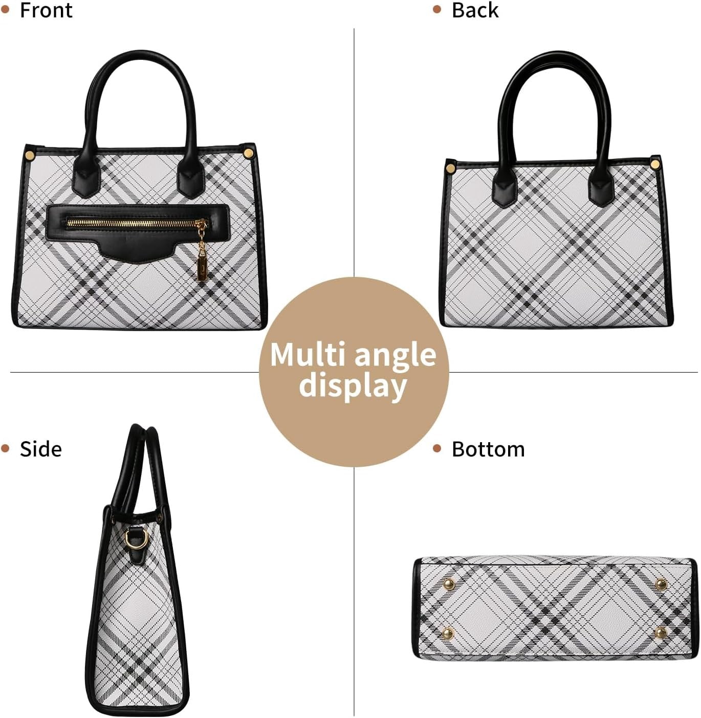 Purses and Handbags for Women, 3 count Women's Handbags Fashion PU Leather, Tote  Top Handle Satchel Purse Bags