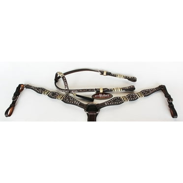 Horse Show Saddle Tack Rodeo Bridle Western Leather Headstall Breast Collar 7871
