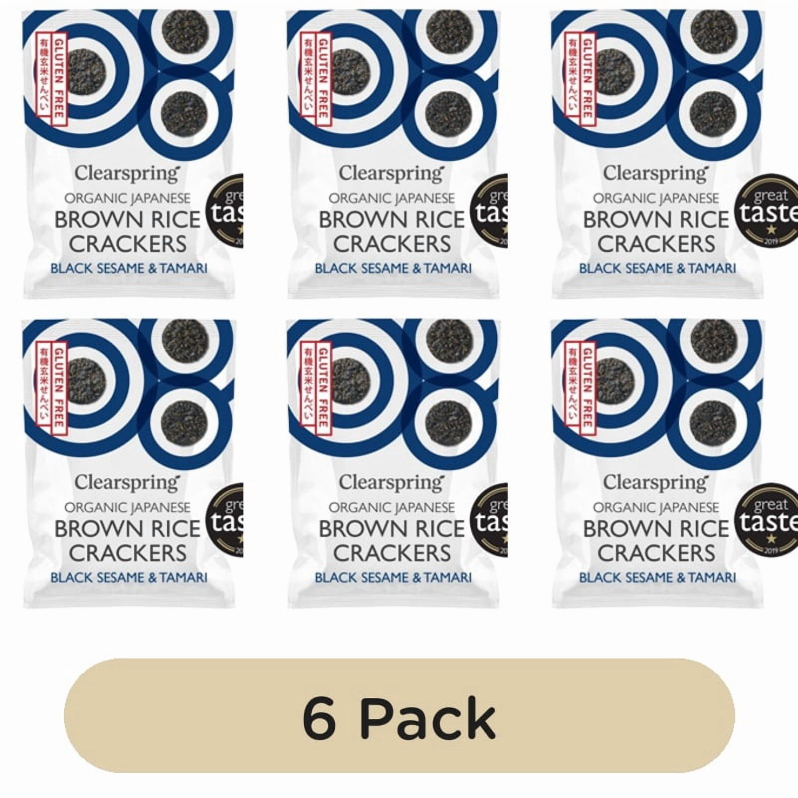 Clearspring Organic Black Sesame Brown Rice Crackers 40g, British Import (Pack of 6)