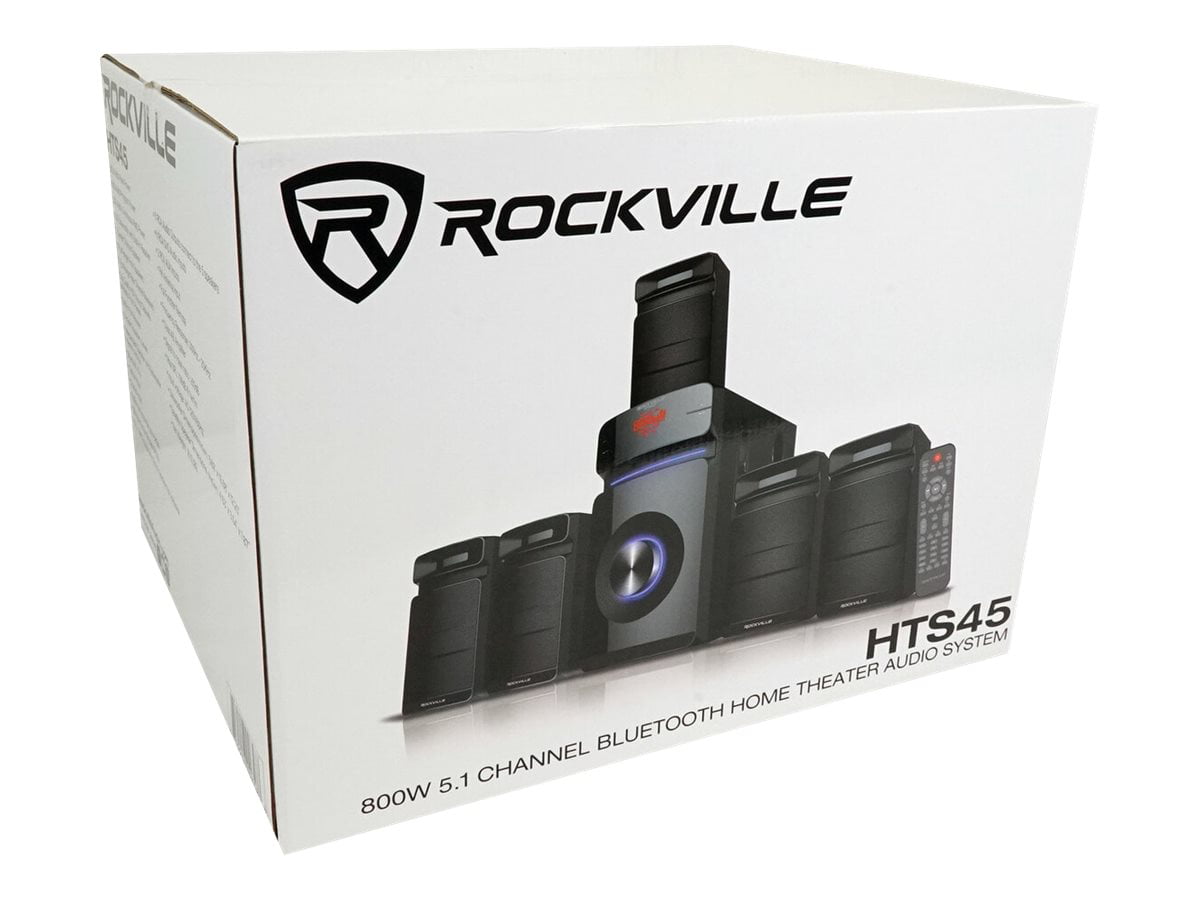 Rockville HTS45 600w 5.1 Channel Bluetooth Home Theater Audio System+Subwoofer 