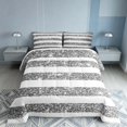 thumbnail image 2 of Homewish White Gray Stripes Queen Comforter Set for Girls, Psychedelic Stars Comforter Sets Queen, Gray Reversible, 3-Piece 1 Comforter and 2 Pillowcases, 2 of 6
