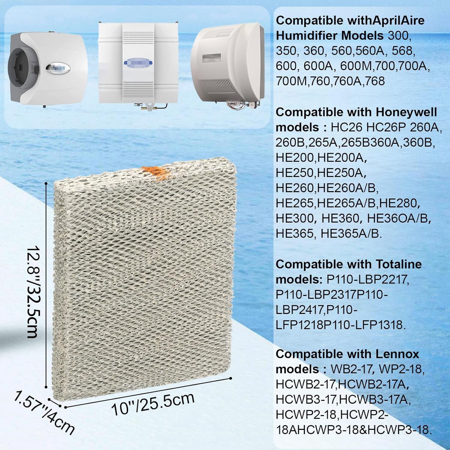 JJEAN-35 Water Panel Humidifier Filter Replacement Made of Aluminum Mesh for AprilAire Humidifier Models 350, 360, 560, 560A, 568, 600, 600A, 600M, 700, 700A, 700M, 760, 760A, 768 (2Pack)