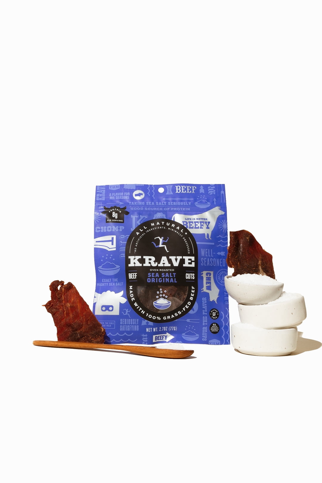 Pack of 8, Krave Sea Salt Original Beef Cuts, 2.7 oz