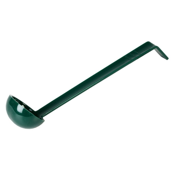 Excellante 10.5" 1 oz one piece polycarbonate ladle, green color, comes in each