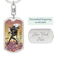 thumbnail image 2 of Tarot Card Five Of Swords Keychain Dog Tag Stainless Steel or 18k Gold, 2 of 16