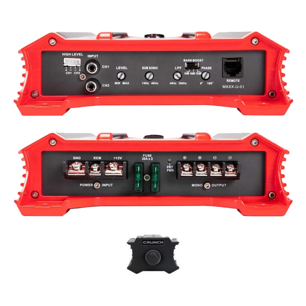 Crunch Car Mono Vehicle Audio Amplifier, 16.50" x 10.00" x 4.00"